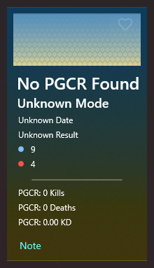 No PGCR Found